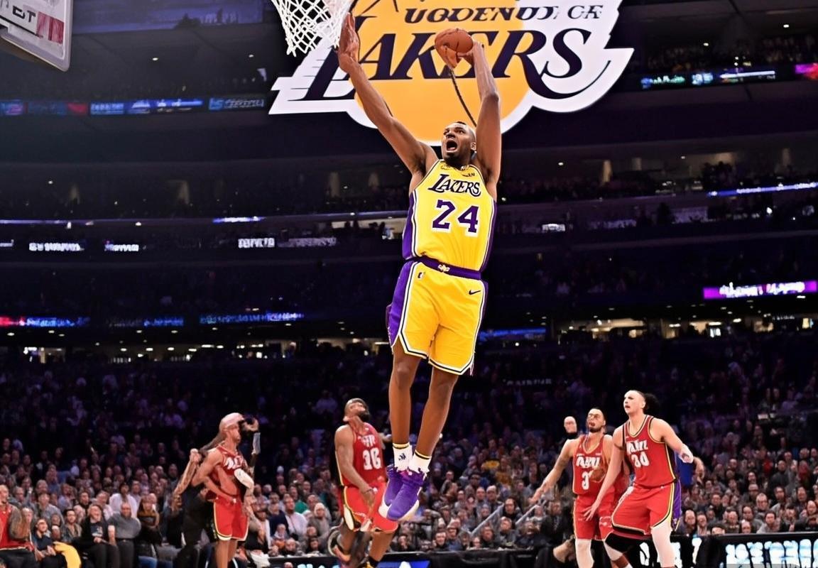 詹皇鲍尔双星闪耀，湖人力克爵士挺进季后赛(图1)